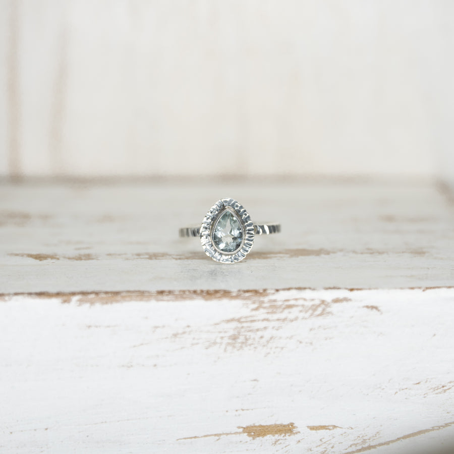 SELENA AQUAMARINE RING - SILVER