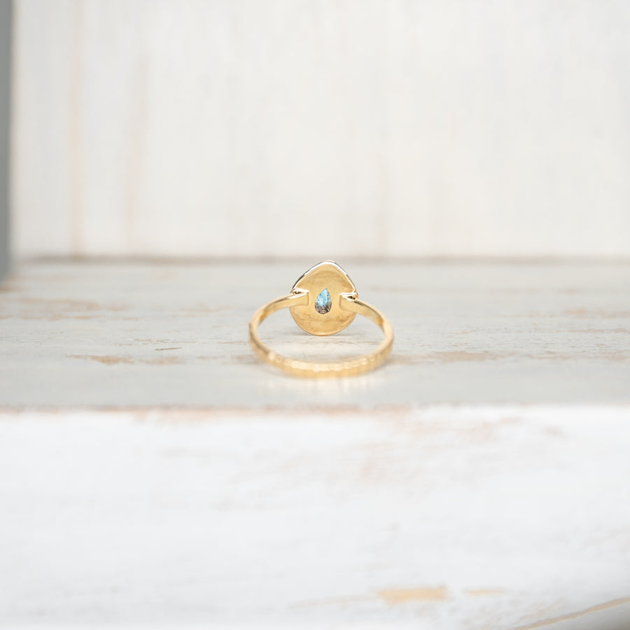 SELENA LABRADORITE RING - GOLD