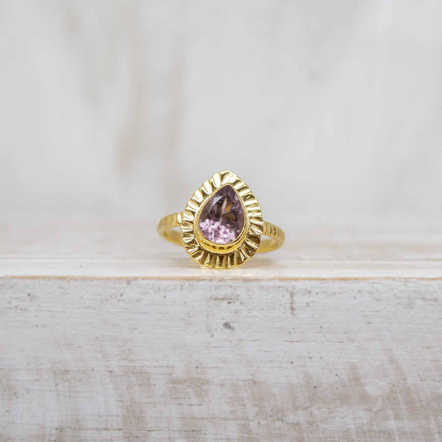 SELENA LAVENDER TOURMALINE RING - GOLD