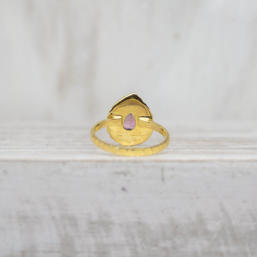 SELENA LIGHT PINK TOURMALINE RING - GOLD