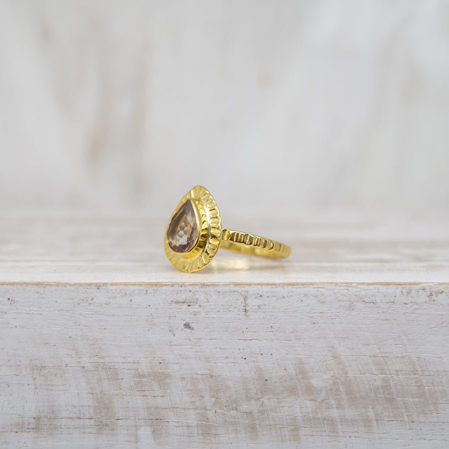 SELENA DRAVITE TOURMALINE RING - GOLD