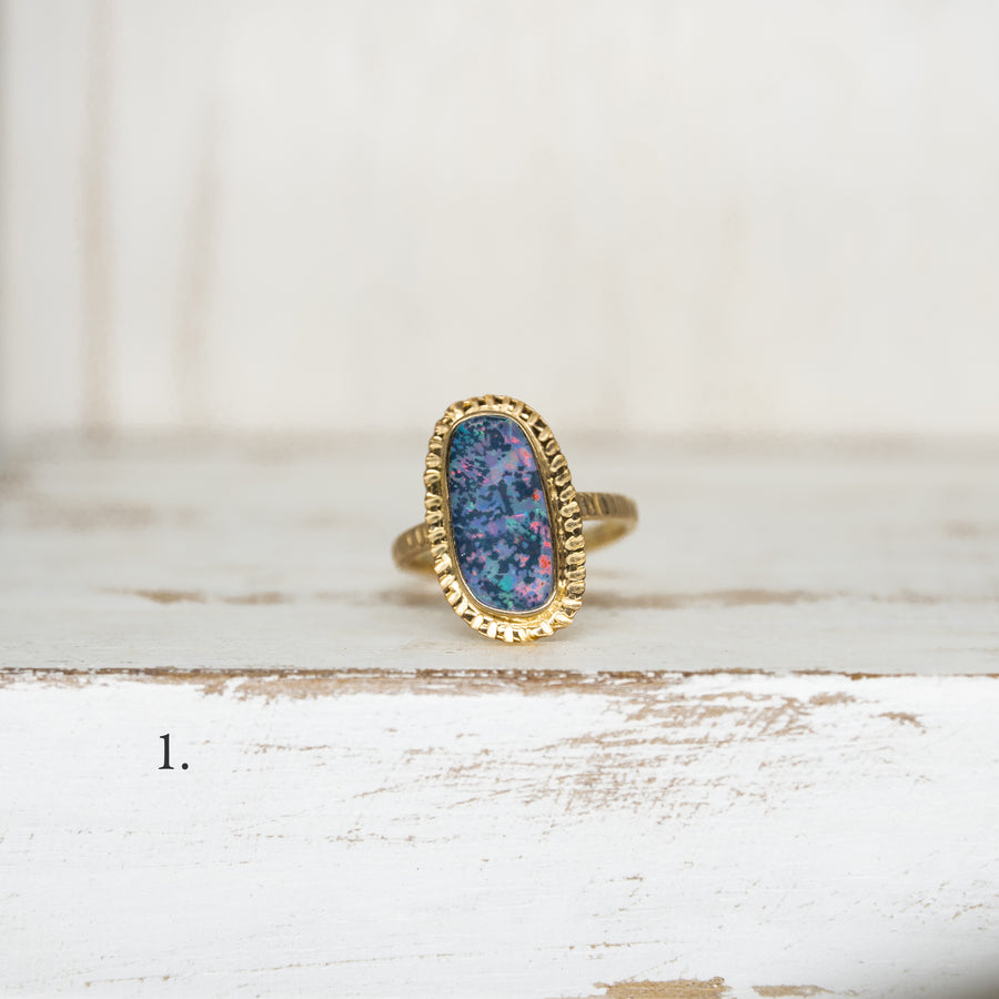 OPAL RING GOLD - Size 6.5