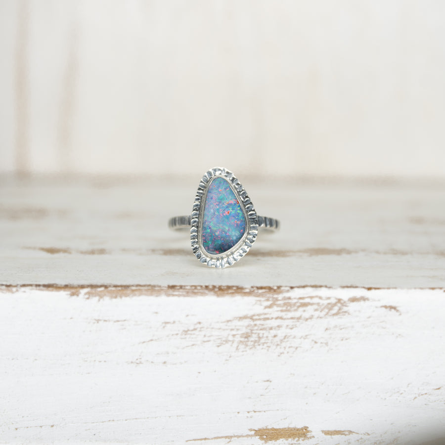 OPAL RING SILVER - Size 6.5
